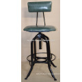 Industrial Vintage Bar Stool Leather Seat and Back